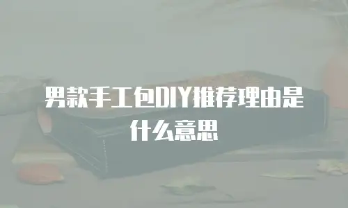 男款手工包DIY推荐理由是什么意思