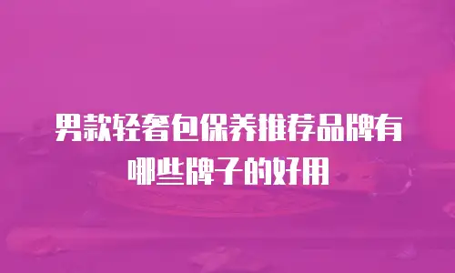 男款轻奢包保养推荐品牌有哪些牌子的好用