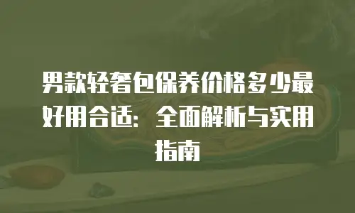 男款轻奢包保养价格多少最好用合适：全面解析与实用指南