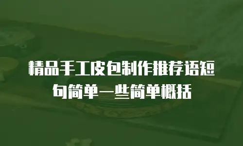 精品手工皮包制作推荐语短句简单一些简单概括