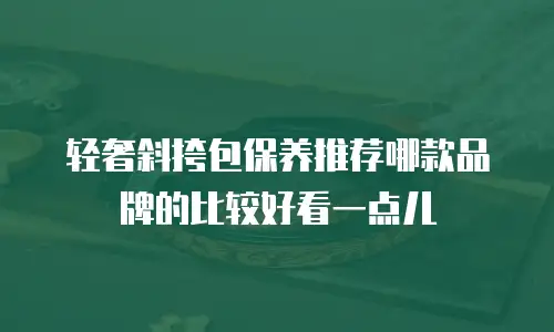 轻奢斜挎包保养推荐哪款品牌的比较好看一点儿