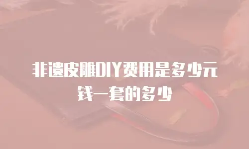非遗皮雕DIY费用是多少元钱一套的多少