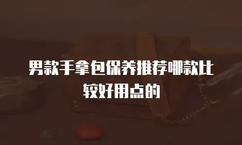 男款手拿包保养推荐哪款比较好用点的
