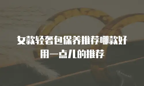 女款轻奢包保养推荐哪款好用一点儿的推荐