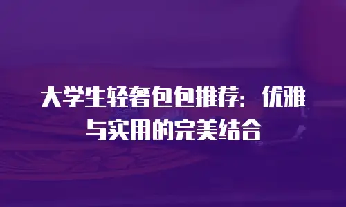 大学生轻奢包包推荐：优雅与实用的完美结合