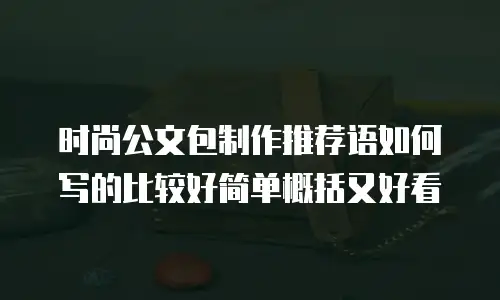 时尚公文包制作推荐语如何写的比较好简单概括又好看