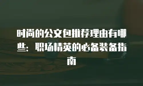 时尚的公文包推荐理由有哪些：职场精英的必备装备指南