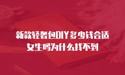 新款轻奢包DIY多少钱合适女生吗为什么找不到
