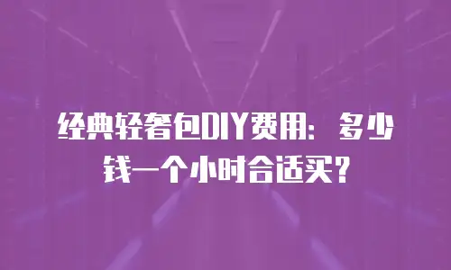 经典轻奢包DIY费用：多少钱一个小时合适买？