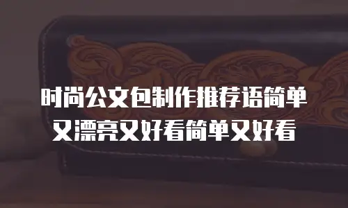 时尚公文包制作推荐语简单又漂亮又好看简单又好看