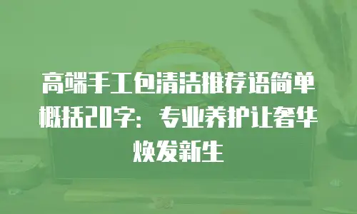 高端手工包清洁推荐语简单概括20字：专业养护让奢华焕发新生