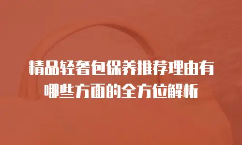 精品轻奢包保养推荐理由有哪些方面的全方位解析