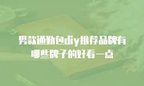 男款通勤包diy推荐品牌有哪些牌子的好看一点