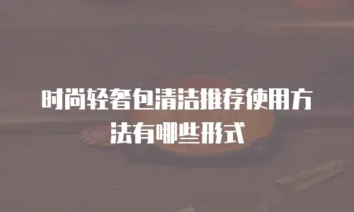 时尚轻奢包清洁推荐使用方法有哪些形式