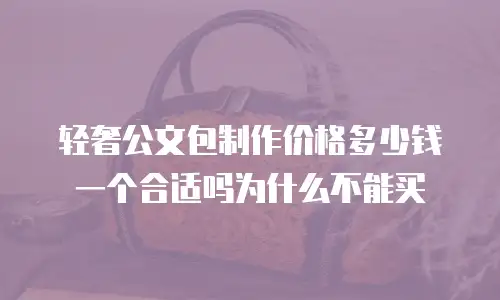轻奢公文包制作价格多少钱一个合适吗为什么不能买
