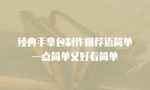 经典手拿包制作推荐语简单一点简单又好看简单