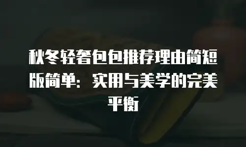 秋冬轻奢包包推荐理由简短版简单：实用与美学的完美平衡