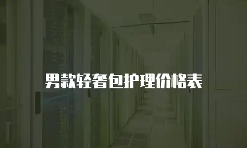 男款轻奢包护理价格表