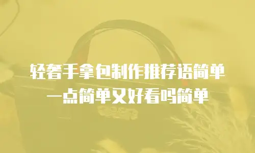 轻奢手拿包制作推荐语简单一点简单又好看吗简单