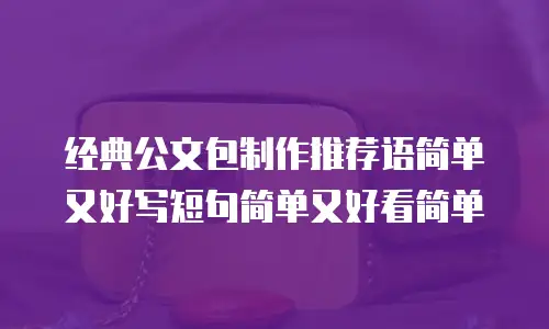经典公文包制作推荐语简单又好写短句简单又好看简单