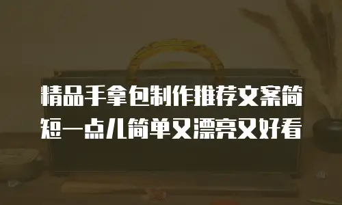 精品手拿包制作推荐文案简短一点儿简单又漂亮又好看