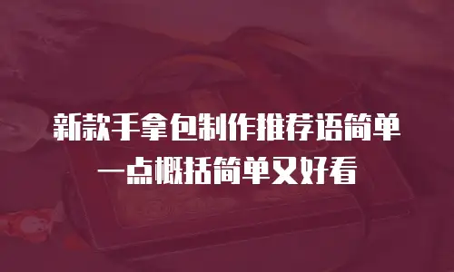 新款手拿包制作推荐语简单一点概括简单又好看