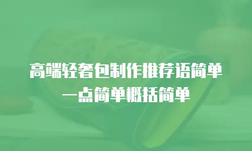 高端轻奢包制作推荐语简单一点简单概括简单