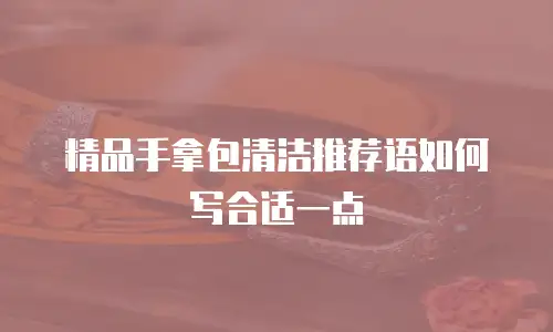 精品手拿包清洁推荐语如何写合适一点
