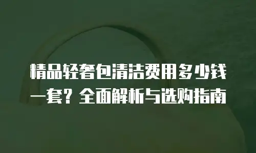 精品轻奢包清洁费用多少钱一套？全面解析与选购指南