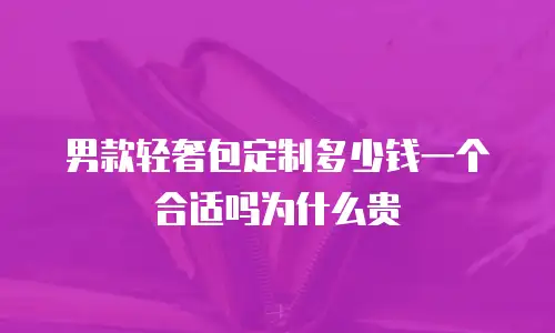 男款轻奢包定制多少钱一个合适吗为什么贵