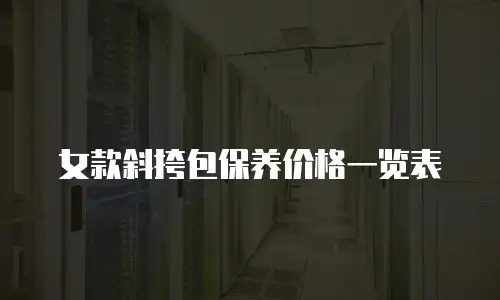 女款斜挎包保养价格一览表