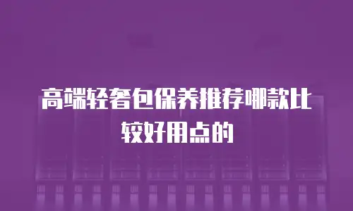 高端轻奢包保养推荐哪款比较好用点的