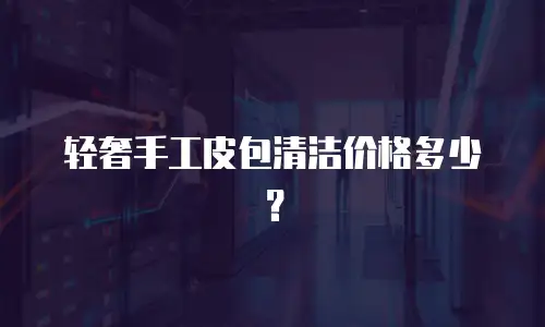 轻奢手工皮包清洁价格多少？