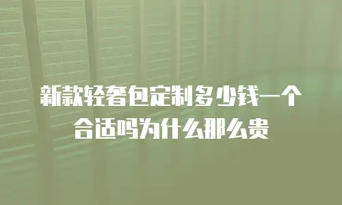 新款轻奢包定制多少钱一个合适吗为什么那么贵