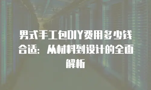 男式手工包DIY费用多少钱合适：从材料到设计的全面解析