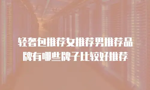 轻奢包推荐女推荐男推荐品牌有哪些牌子比较好推荐