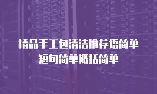 精品手工包清洁推荐语简单短句简单概括简单