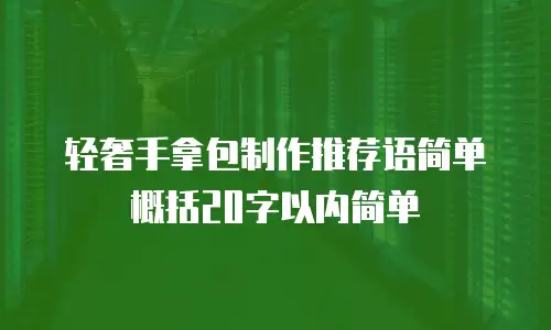 轻奢手拿包制作推荐语简单概括20字以内简单