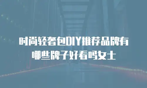 时尚轻奢包DIY推荐品牌有哪些牌子好看吗女士
