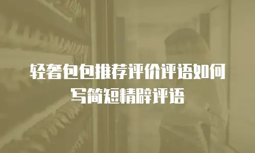 轻奢包包推荐评价评语如何写简短精辟评语