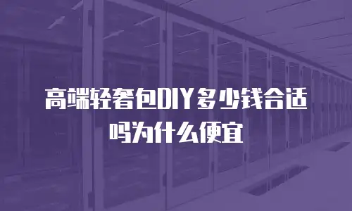 高端轻奢包DIY多少钱合适吗为什么便宜
