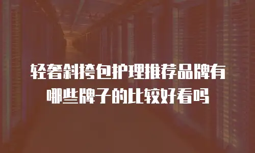 轻奢斜挎包护理推荐品牌有哪些牌子的比较好看吗