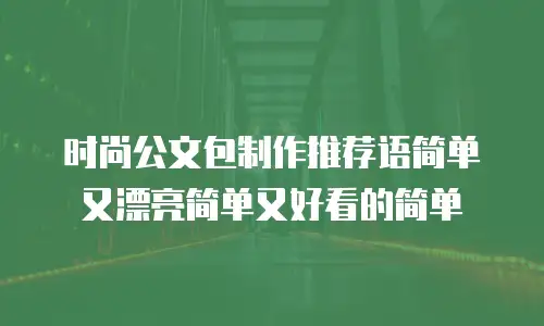 时尚公文包制作推荐语简单又漂亮简单又好看的简单