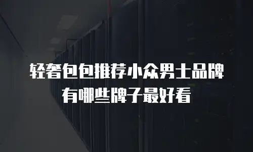 轻奢包包推荐小众男士品牌有哪些牌子最好看