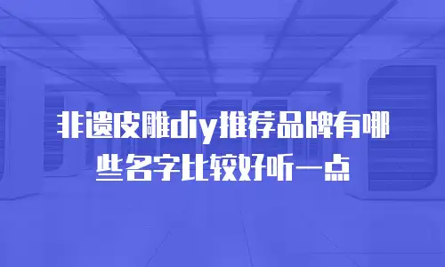 非遗皮雕diy推荐品牌有哪些名字比较好听一点