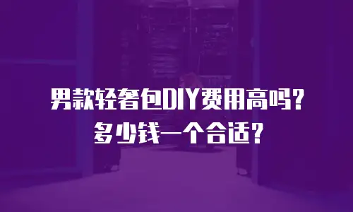 男款轻奢包DIY费用高吗？多少钱一个合适？