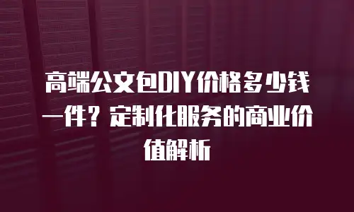 高端公文包DIY价格多少钱一件？定制化服务的商业价值解析