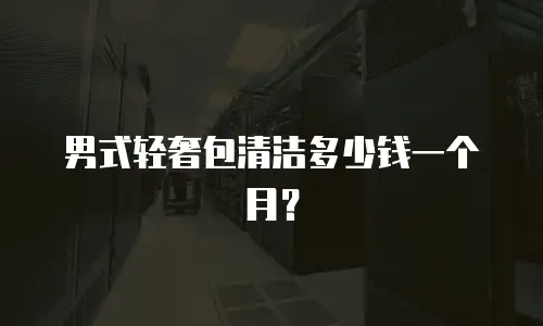 男式轻奢包清洁多少钱一个月？