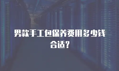 男款手工包保养费用多少钱合适？