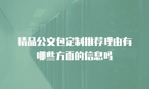 精品公文包定制推荐理由有哪些方面的信息吗
